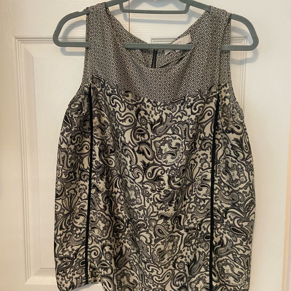Elegant Black and White Paisley Women's Top